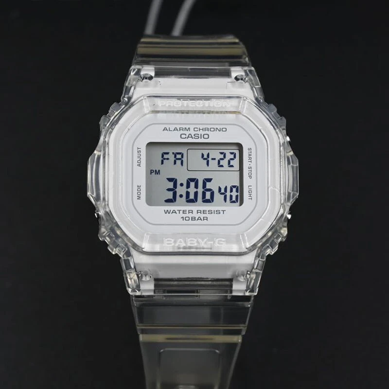 卡西欧BABY-G系列防水多功能时尚运动电子女表透明白BGD-565US-7