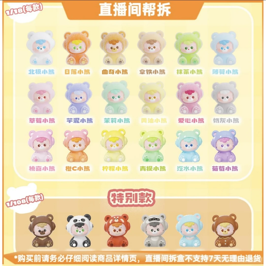 【明款】diudiubaby一代你的小熊系列迷你盲盒潮玩可爱手办/可打孔