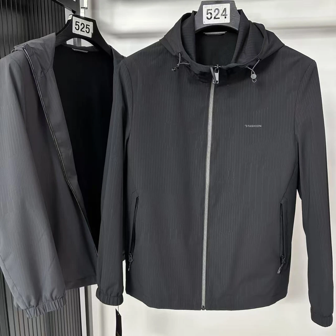 1710523男装连帽初秋夹克商务秋季时尚百搭休闲夹克