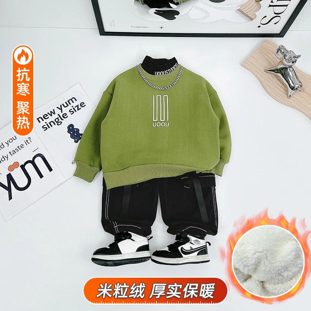 儿童卫衣加绒款长袖2023新款秋冬男童 D-CLD231099 悠悠童话童装