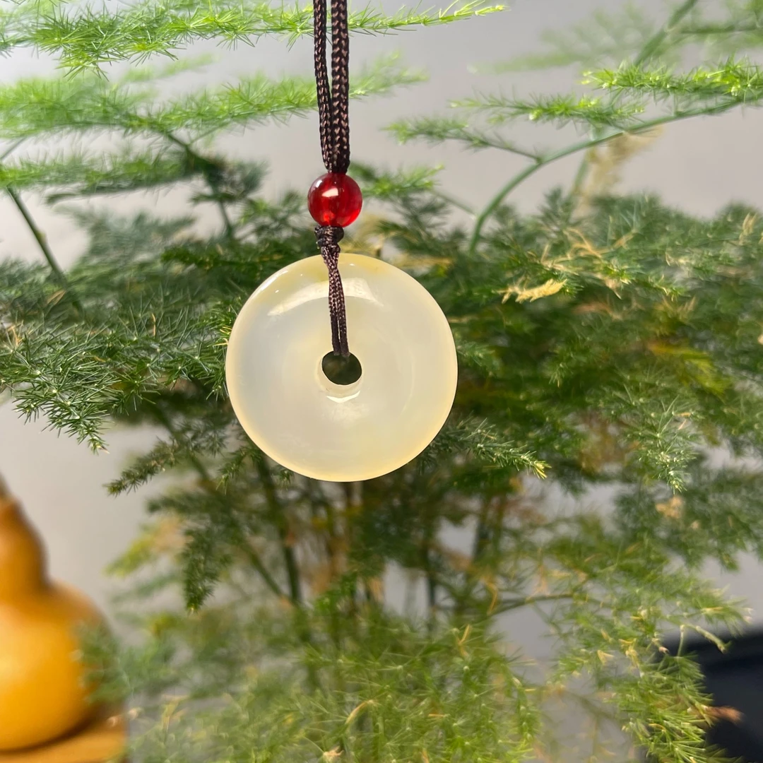 【辰恩珠宝】天然玛瑙玉石吊坠平安扣男女款挂件（多样性随机发一）