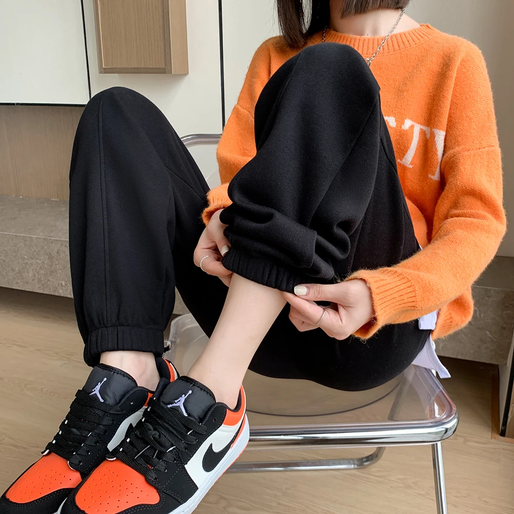 ADER JOJO2024春秋直筒长裤女款华棉宽松裤黑色抽绳阔腿卫裤子283