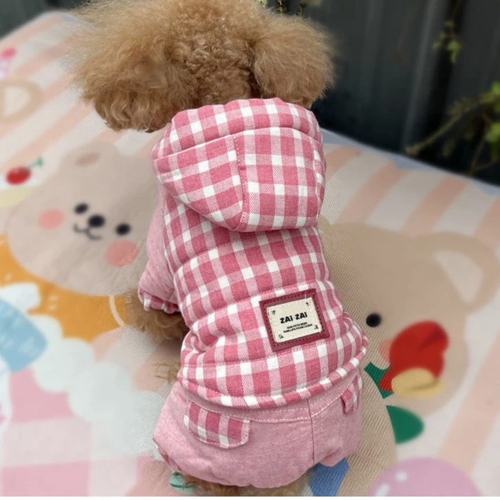 狗狗衣服冬款纯棉泰迪比熊棉衣服小型犬狗棉衣四脚衣保暖防静电