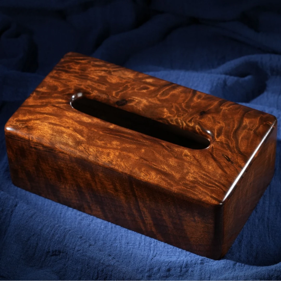 御木·客厅创意收纳中式简约金丝楠木制纸抽盒