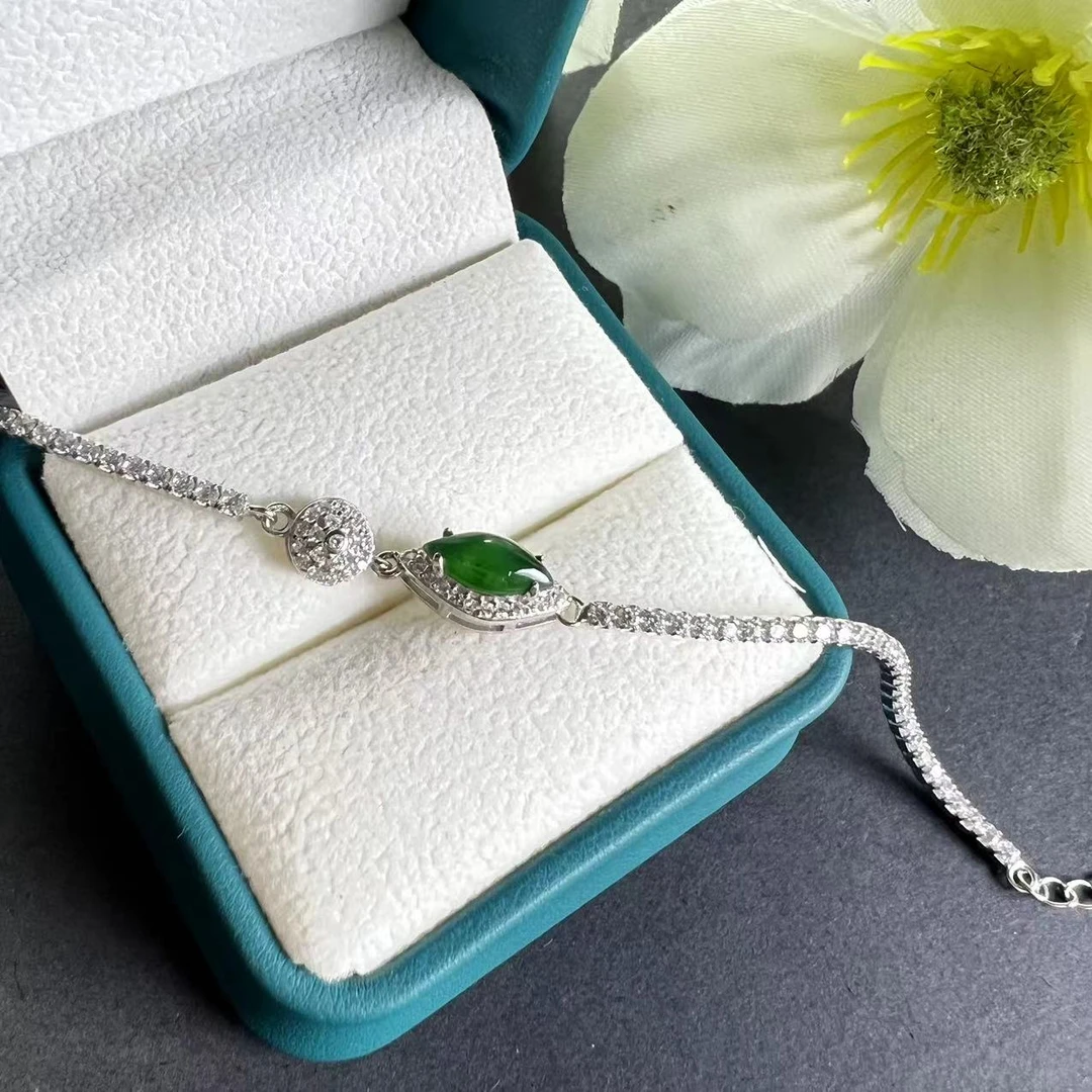 【睿泽鉴宝】S925翡翠手链8*3*1mm KBL0094