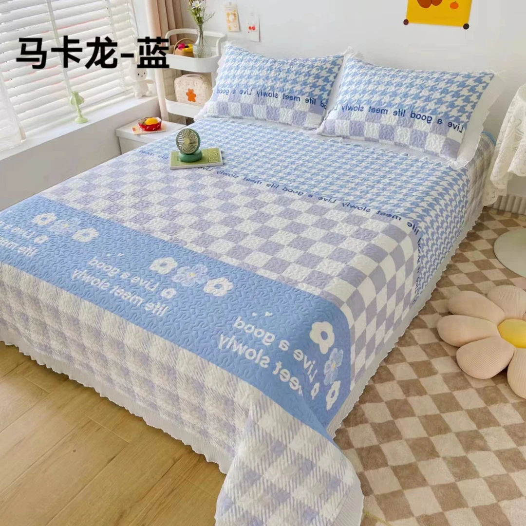 【棉语福利】高温水洗花边绗缝床盖【防滑不跑床】
