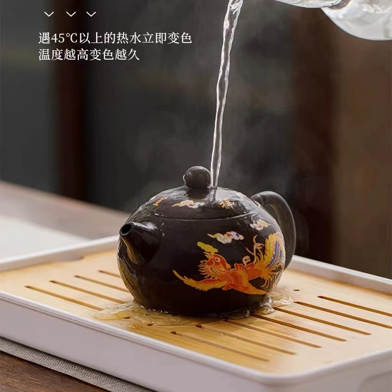 原矿紫砂壶变色黑金西施壶手工制作家用礼品茶壶茶具高端壶