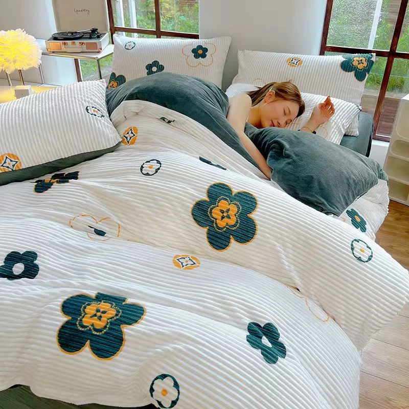 床上四件套加绒秋冬款