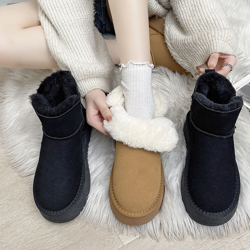 【胖非沙专属】2024冬季加绒保暖加厚防滑雪地靴8816