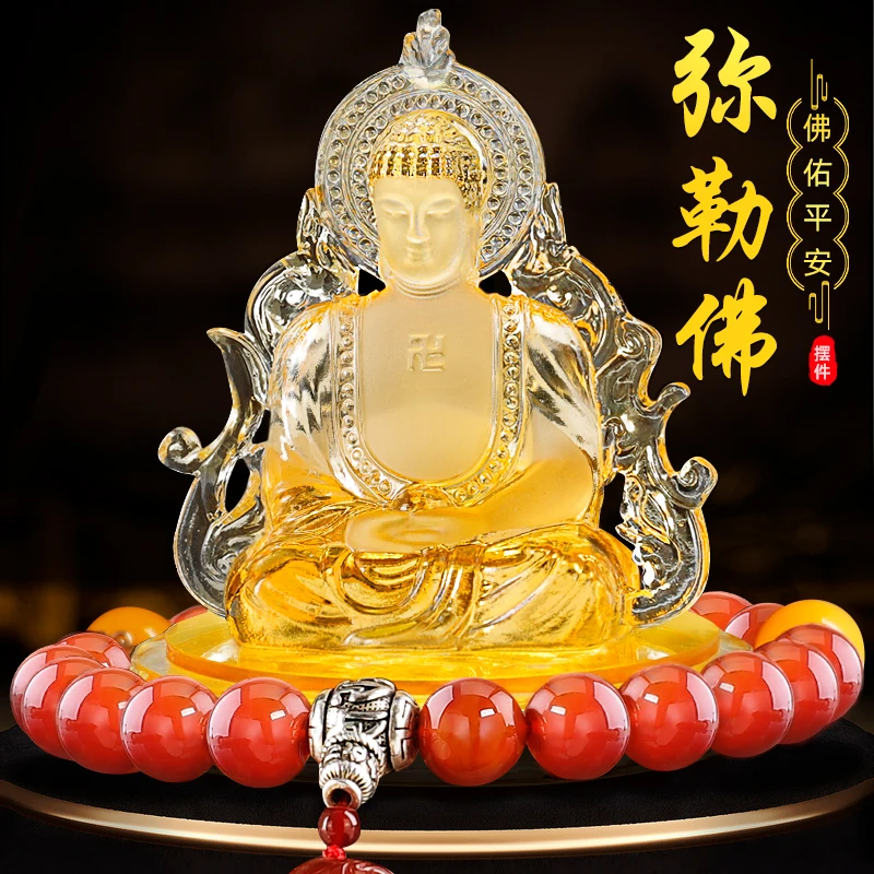 2024新款汽车饰品摆件车内车载香水如来佛像保平安高档中控台装饰