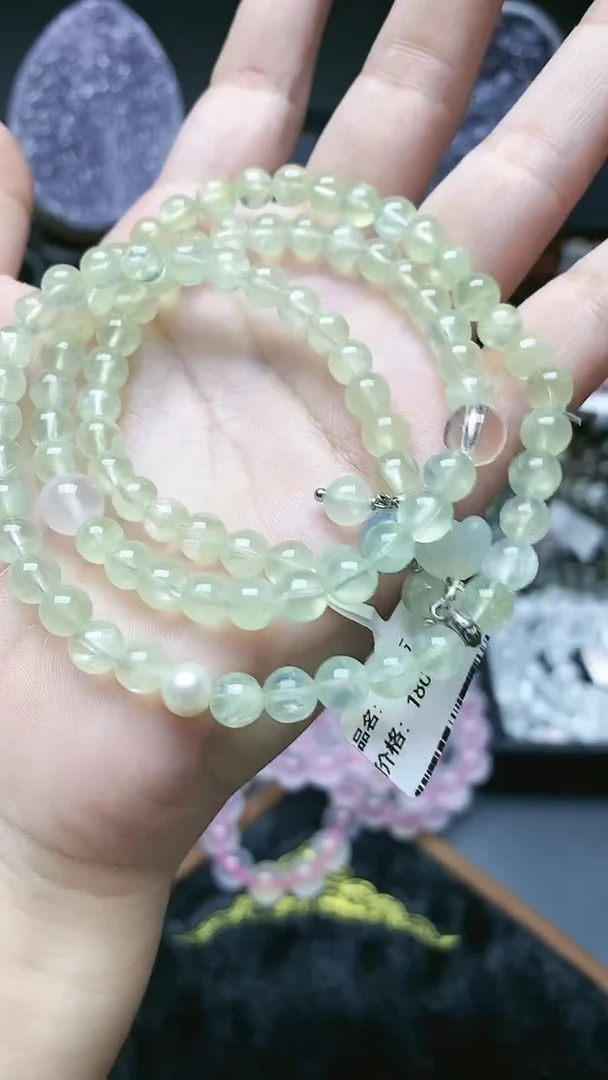 【闪购商品】烟晶手链未镶嵌三圈葡萄石卡6mm