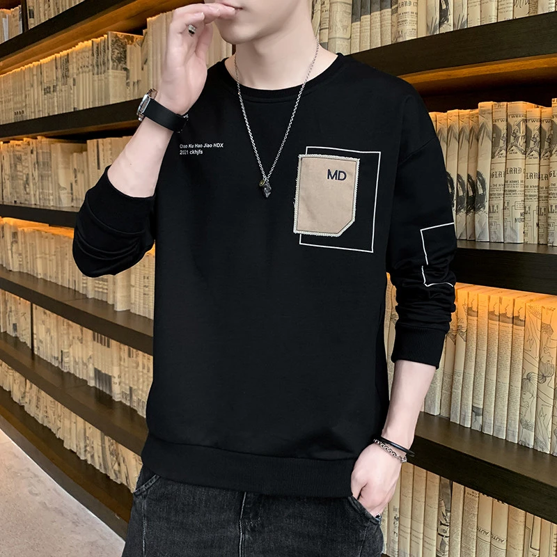 长袖t恤男士秋季薄款体恤潮流内搭打底衫秋衣潮牌上衣服春秋卫衣
