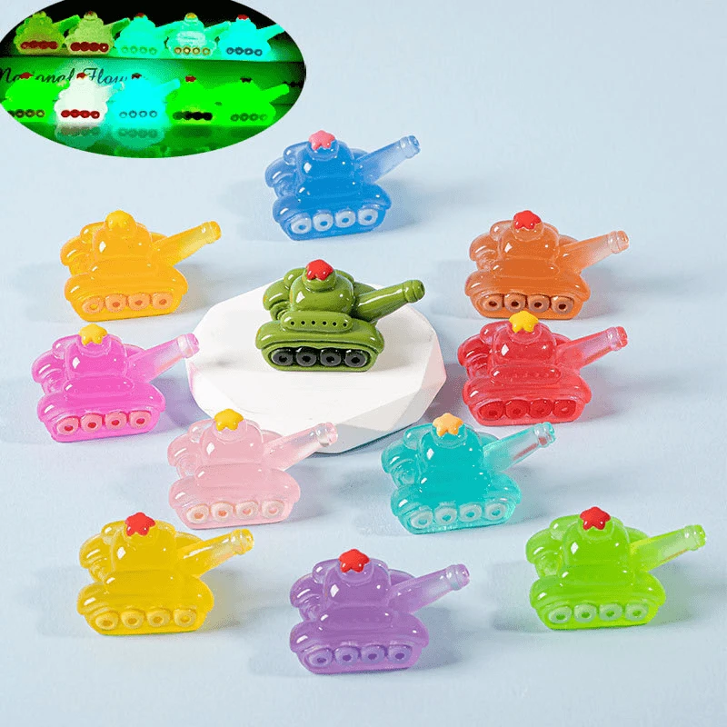 个性彩色夜光小坦克实色小坦克室内摆件立体网红神器家用学生创意