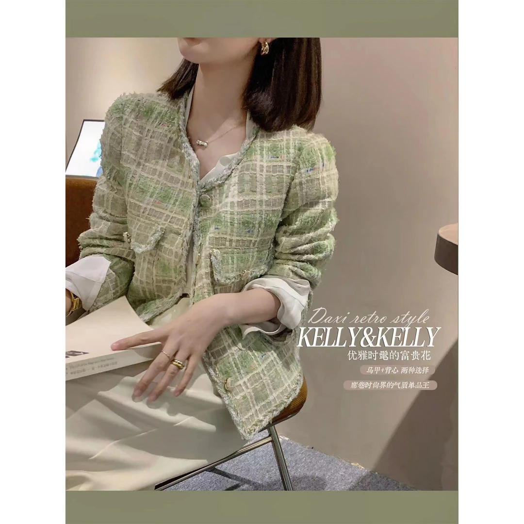 2024新款香风外套女秋冬法式风秋季外套女呢料女外套