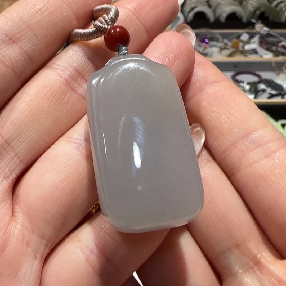 和田玉颈饰未镶嵌吊坠 烟紫