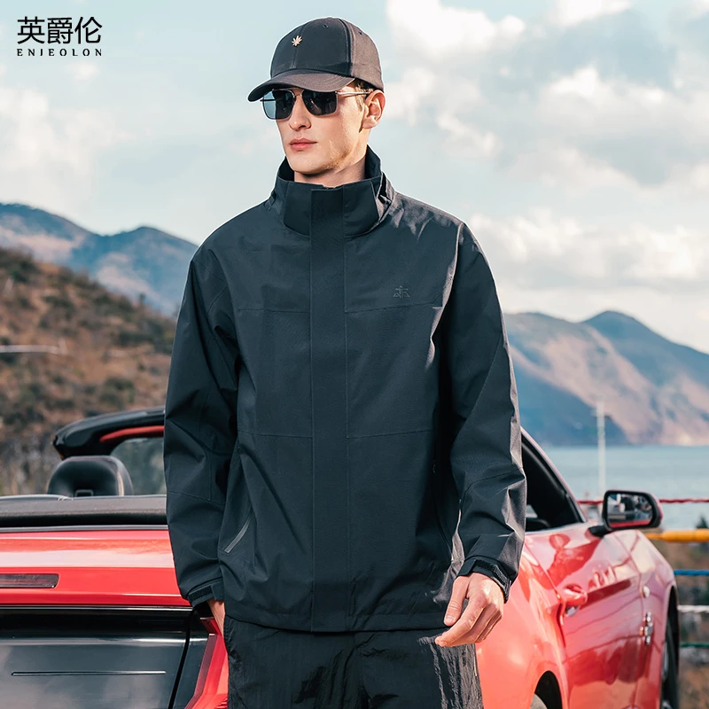 进口东丽面料 全衣压胶冲锋衣男可拆卸连帽夹克登山级外套JK002N