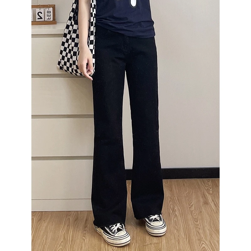 COCO微胖大码牛仔裤女2025春夏复古宽松微喇阔腿裤胖mm显瘦高腰潮