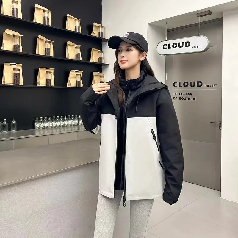 【高品质】户外三合一冲锋衣情侣新款可拆卸秋冬外套防风防水登山服