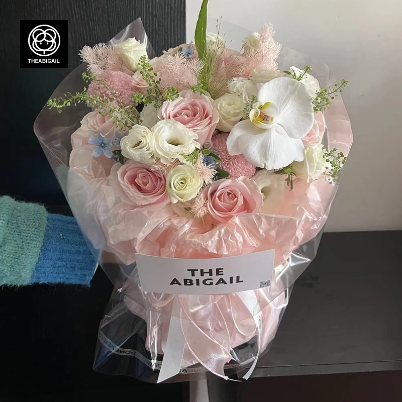 艾比嘉尔情人节礼物 粉色系小香风约会花束 送朋友闺蜜生日祝福