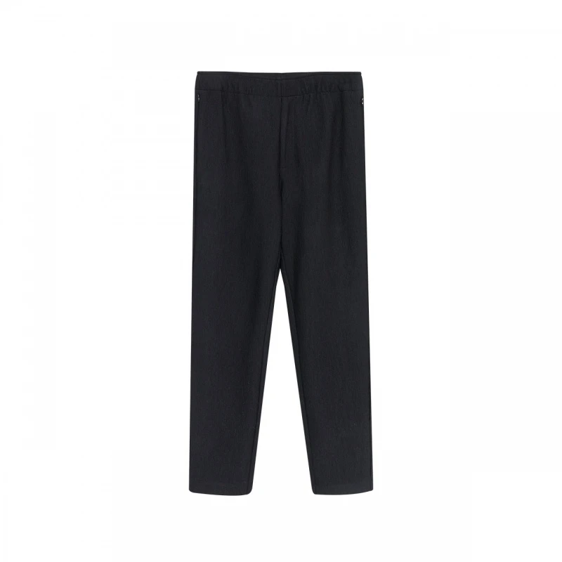 EHE男装 冬季黑色羊毛保暖基础百搭针织微弹休闲裤66130214014