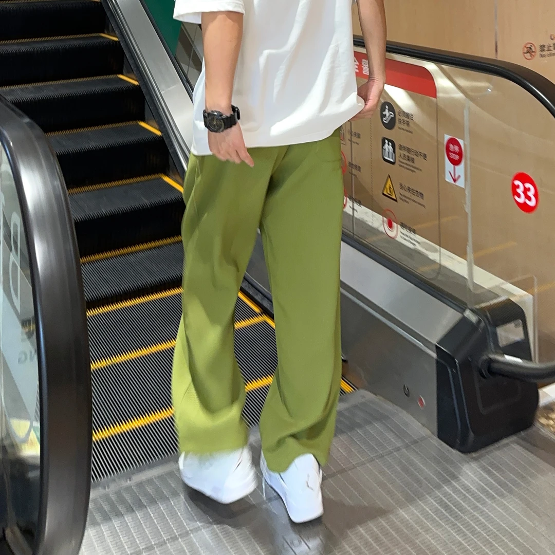 UNCLEBLUE 春夏新品华夫格复古阔腿裤潮牌街头直筒宽松休闲裤男