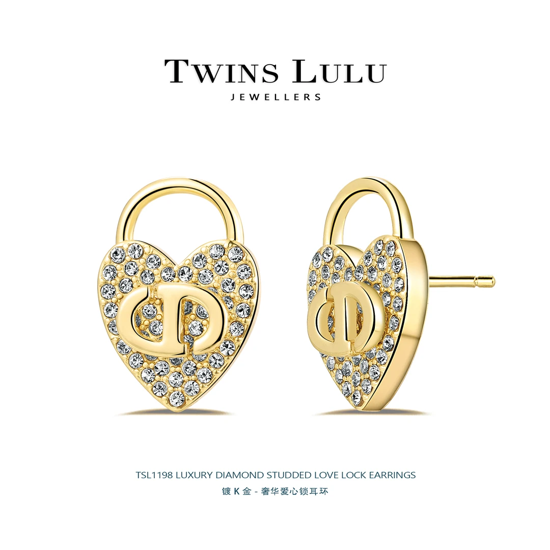 铜合金合成锆石耳饰 小众简约气质经典复古手工雕刻耳环TSL1198