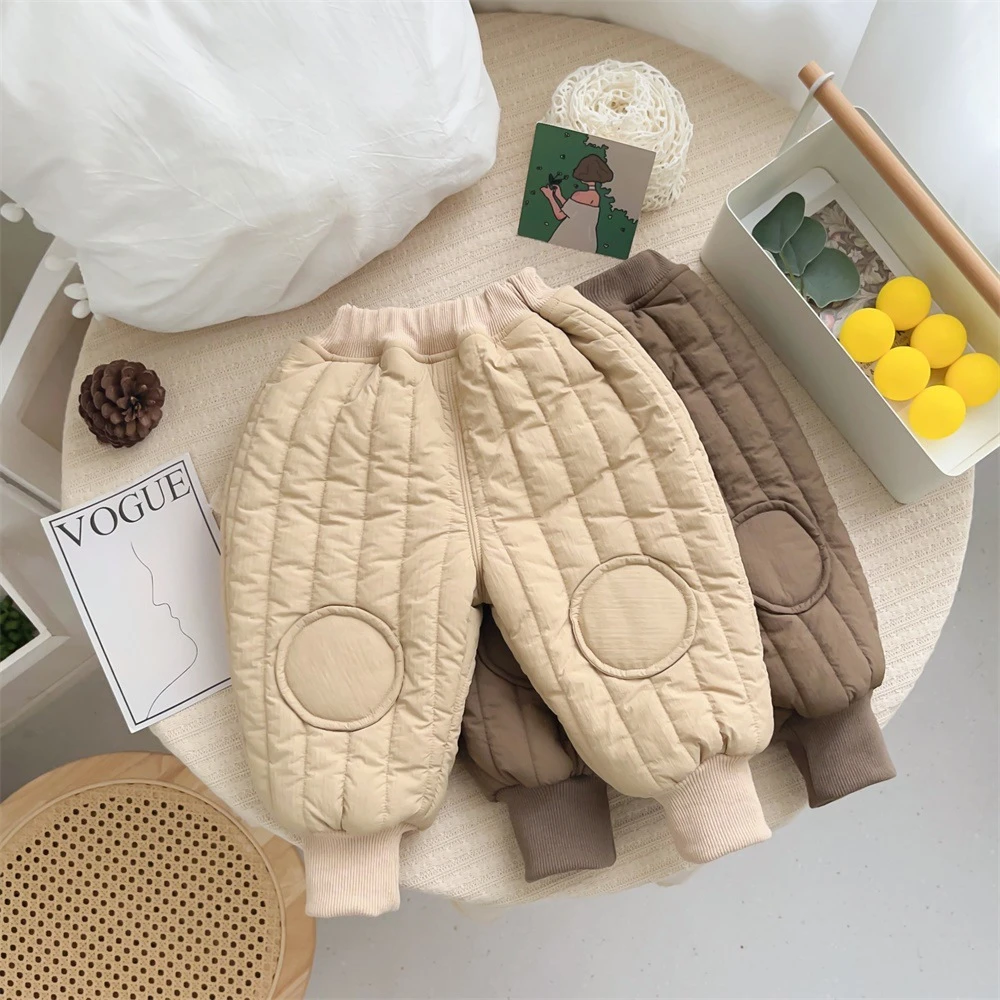婴儿棉裤冬装加厚保暖宝宝裤子秋冬季加绒夹棉小孩束脚裤冬天长裤