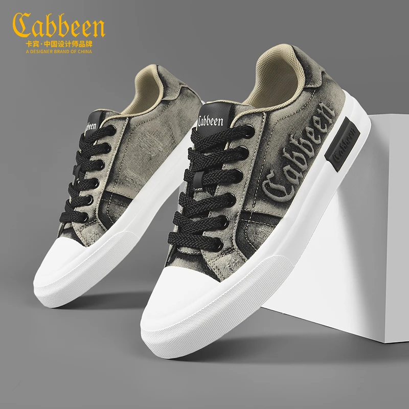 卡宾潮牌鞋子低帮帆布鞋男士休闲鞋冬季复古百搭干净感痞帅男鞋