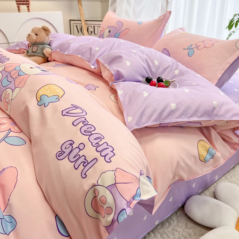 南通家纺四件套夏季非全棉纯棉单人学生宿舍床单被套床品三件套