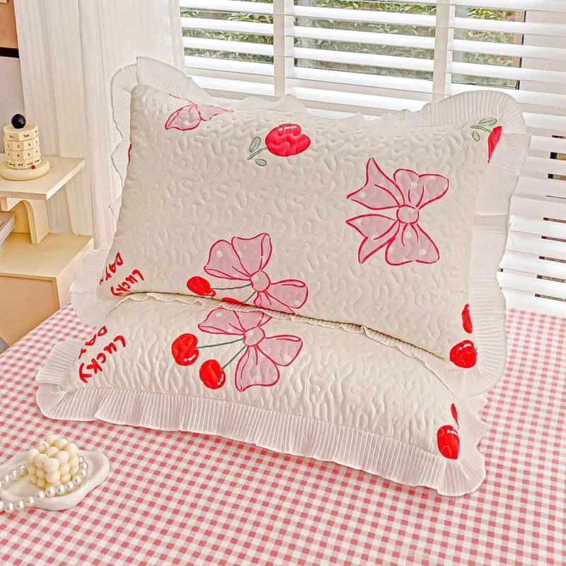 枕套ins风网红款枕头套2024新款可爱单只春夏双人学生宿舍一对装