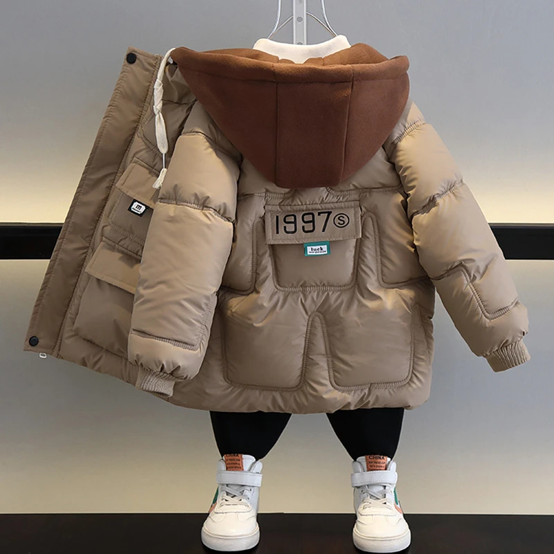 反季冬装新款儿童棉服中大童棉服男童棉袄加绒加厚外套男童棉衣