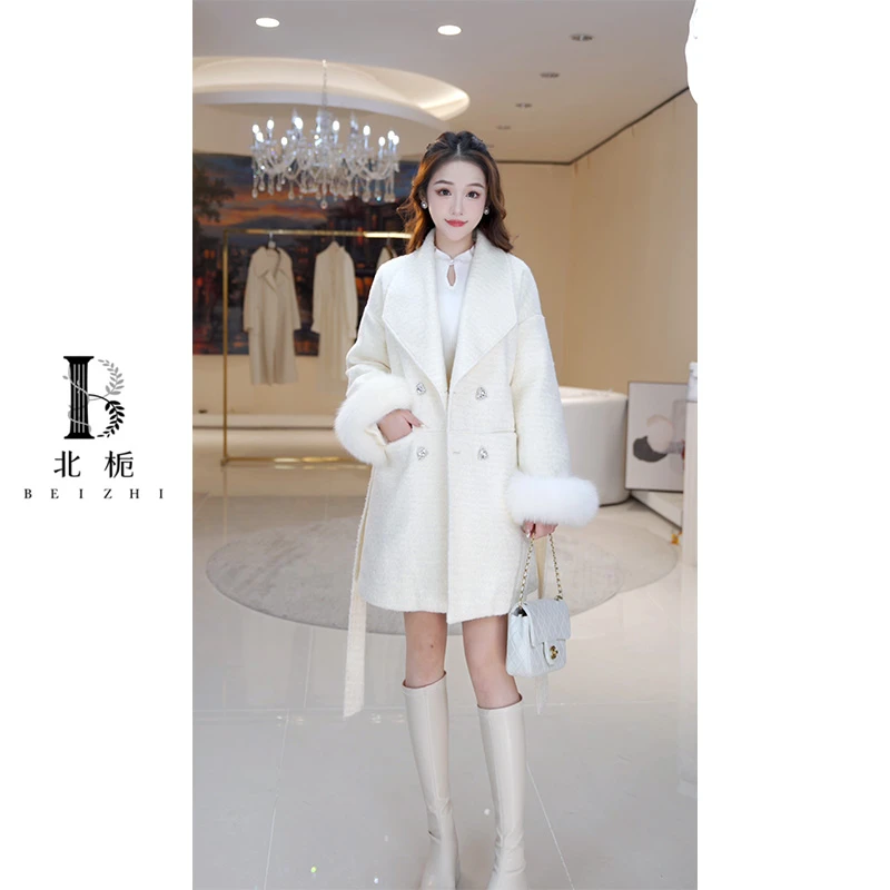 【北栀】休闲时尚系带羽绒服大衣813471