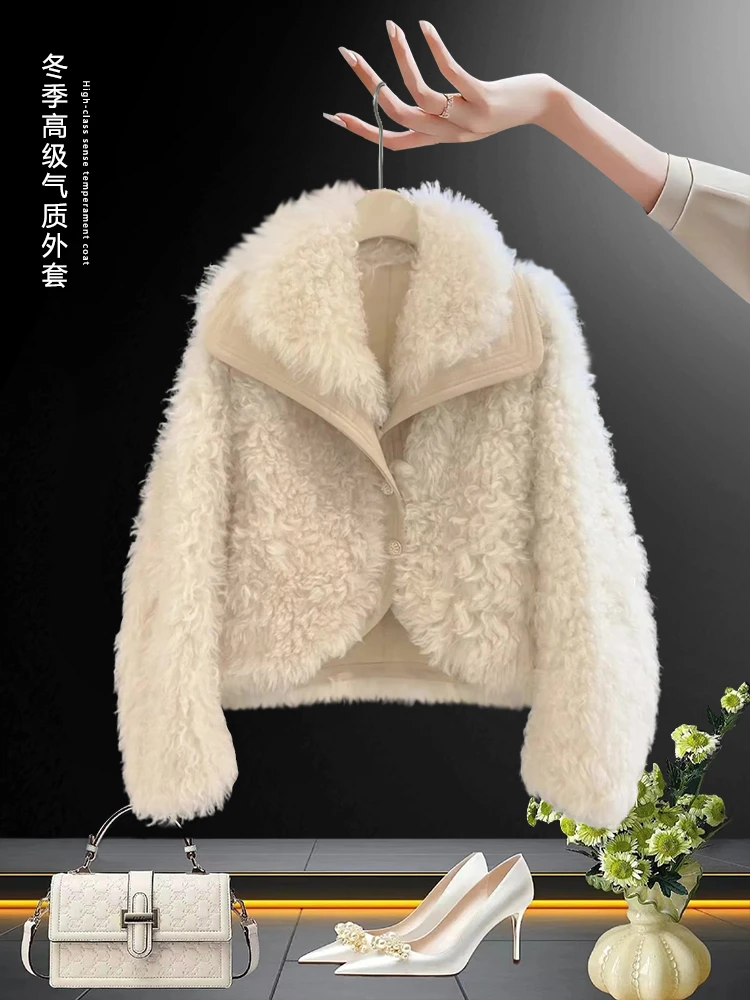 宽松慵懒风气质高级感超好看外套休闲上衣女2024冬新款皮毛一体潮