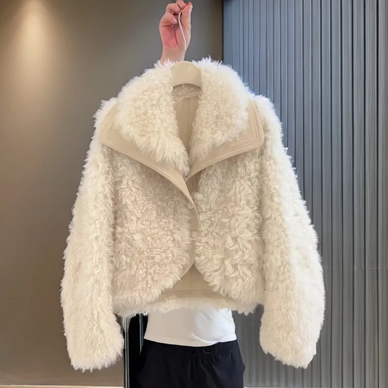 宽松慵懒风气质高级感超好看外套休闲上衣女2024冬新款皮毛一体潮