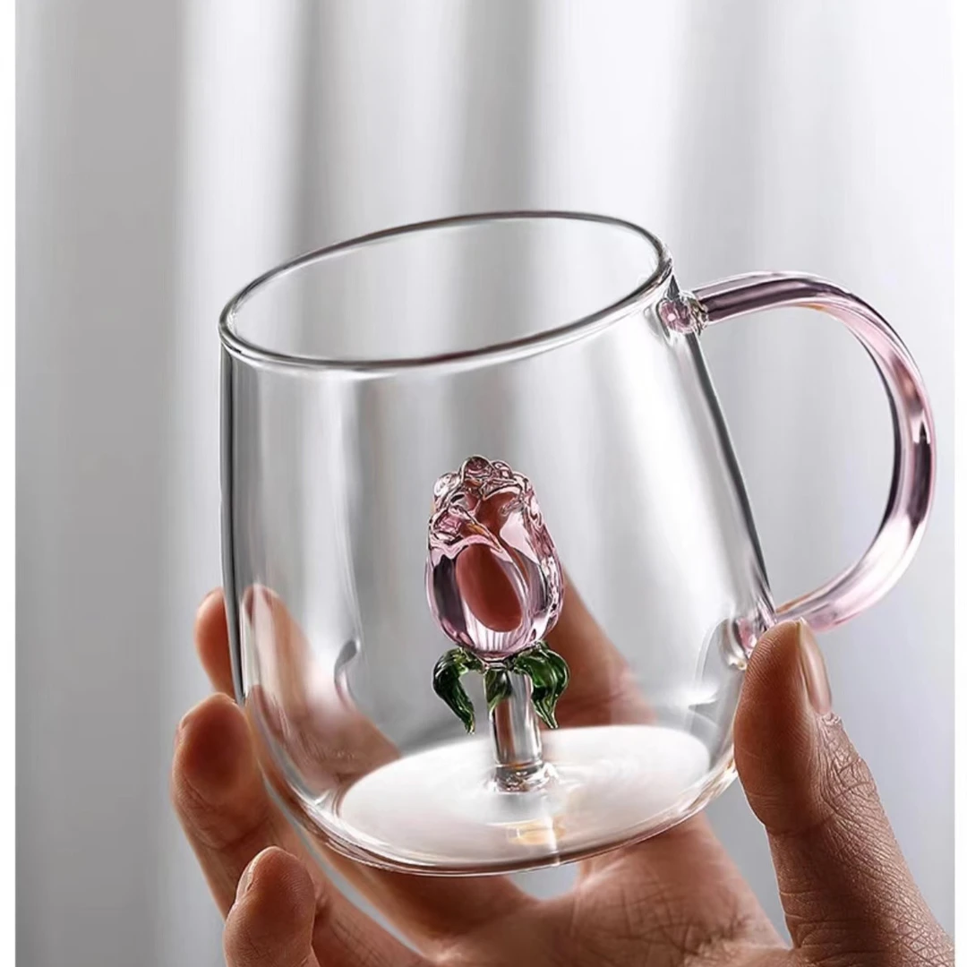 立体动物耐热玻璃杯带把水杯 咖啡杯 可爱办公室马克杯创意高档