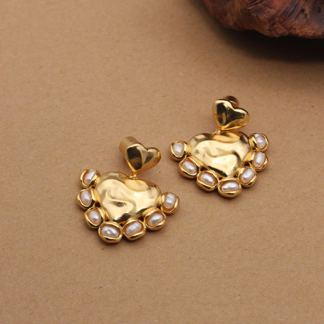 黄铜耳饰 复古系列时尚爱心饰品耳环原创设计轻奢优雅