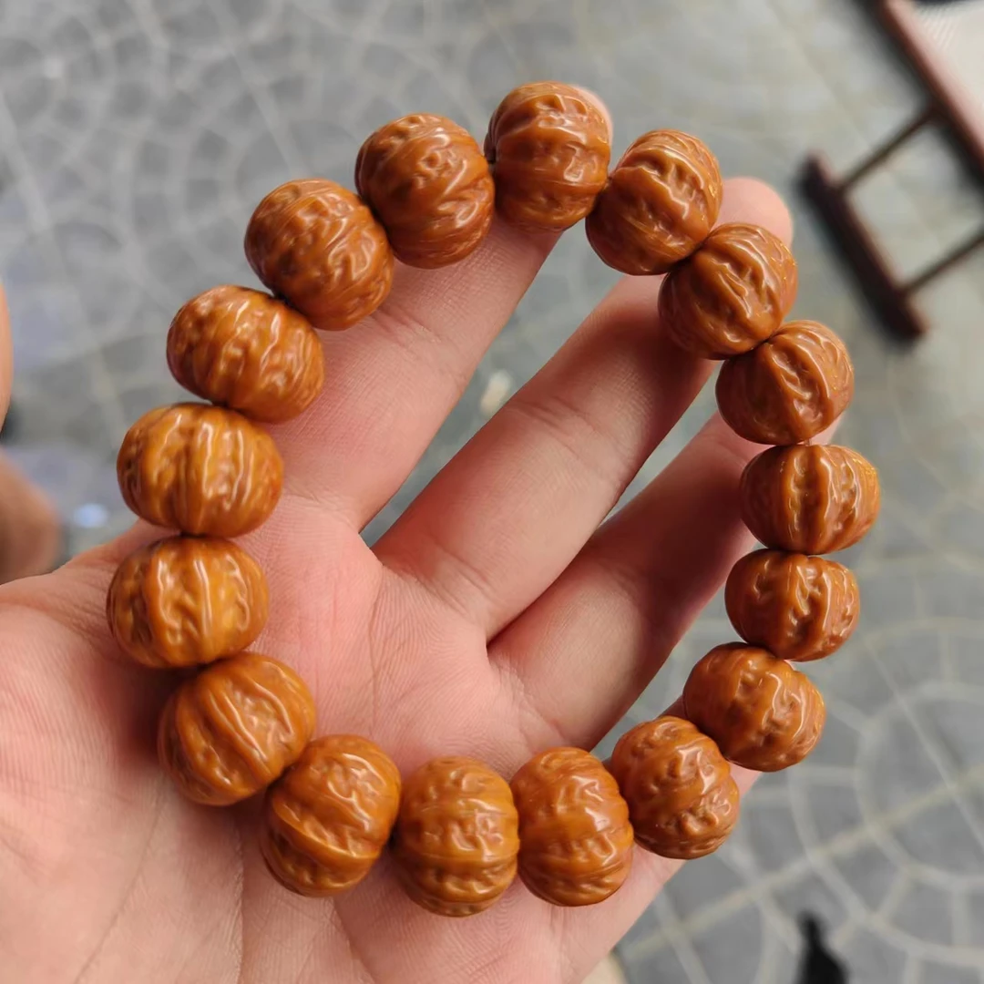 （曹大掌柜甄选）粗筋凹底京八棱猴头单圈 手串 尺寸17-18左右