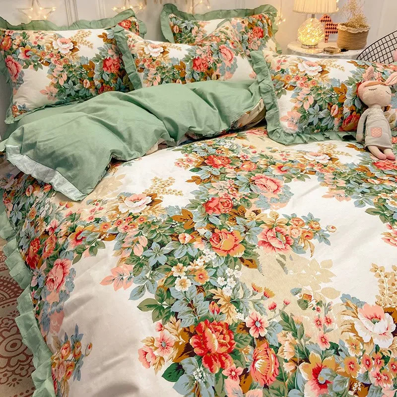 【经典款】320S双股长绒棉四件套-富贵花