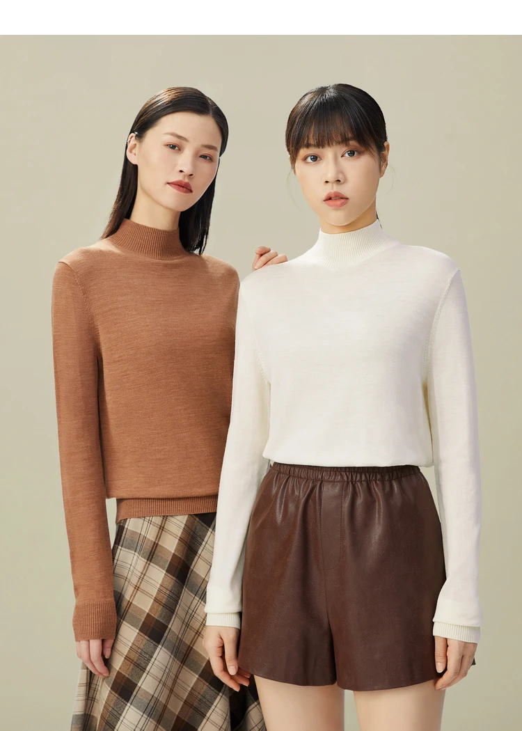 秋季新款中高领百搭美拉德针织羊毛衫A300962