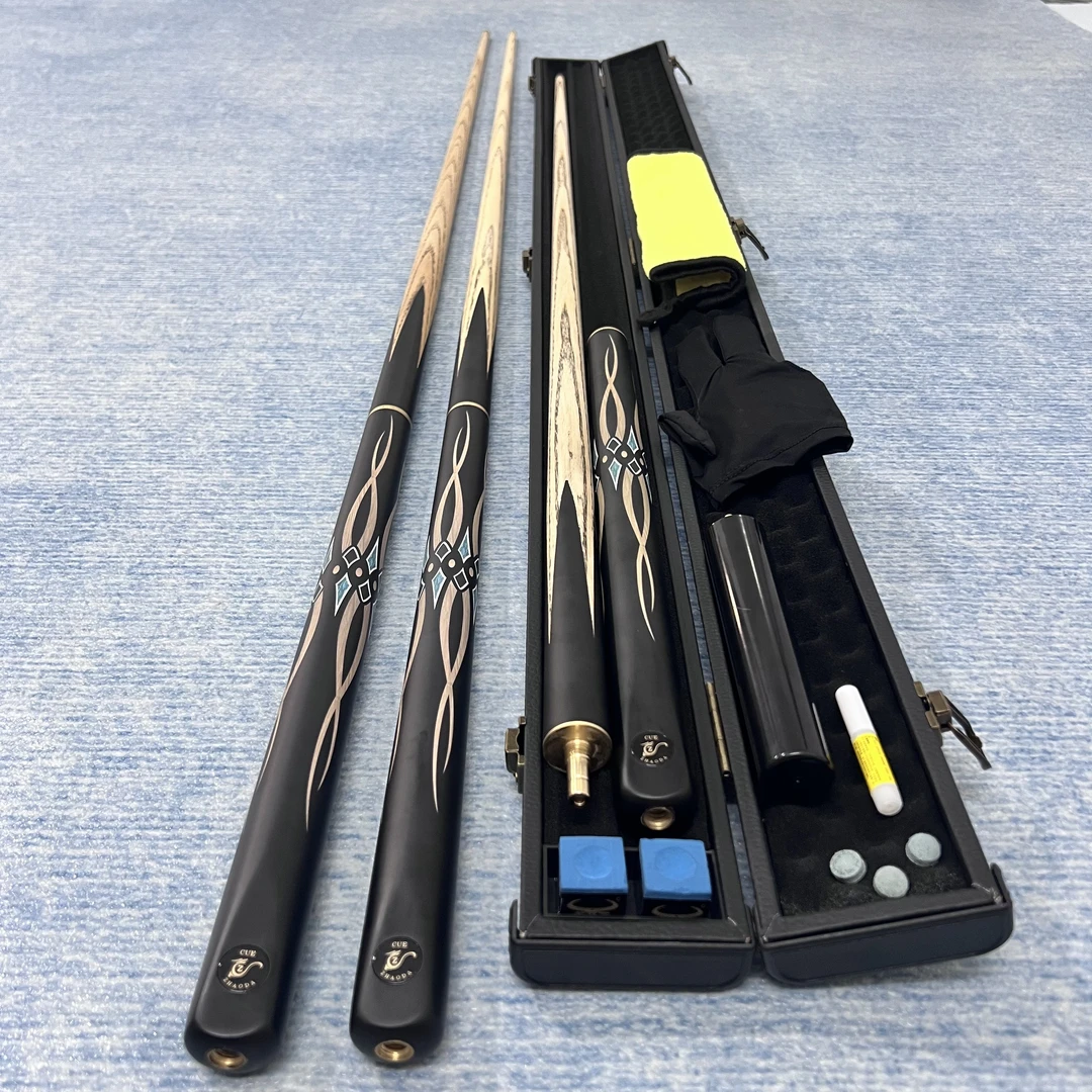 川影台球杆小头杆白蜡木3/4分体杆中式黑八花式九球斯诺克桌球杆