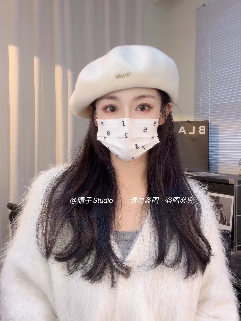 晴子 原创高品质加大版100羊毛贝雷帽大头围方圆脸显脸小画家帽