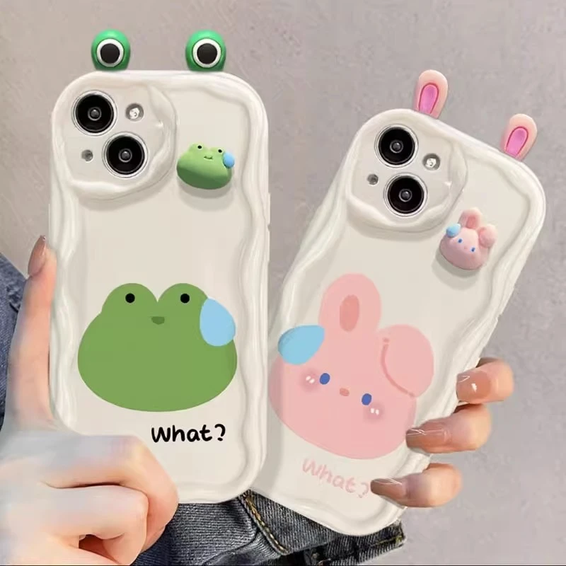 流汗小青蛙适用苹果/华为/vivo/oppo奶油ins风手机壳网红卡通硅胶