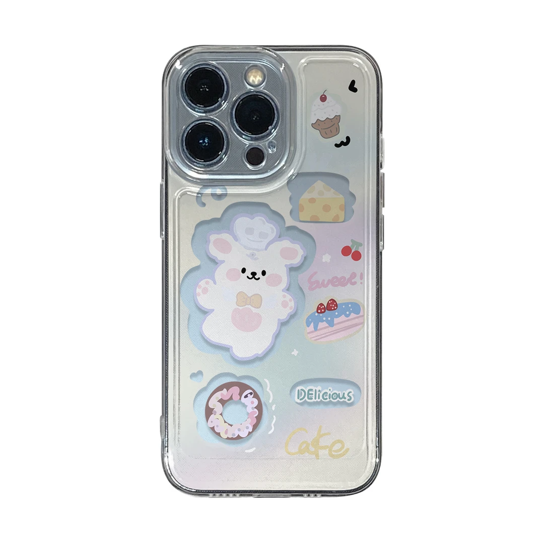 甜品小狗卡通女ins可爱简约创意全包适用苹果华为oppo/vivo手机壳