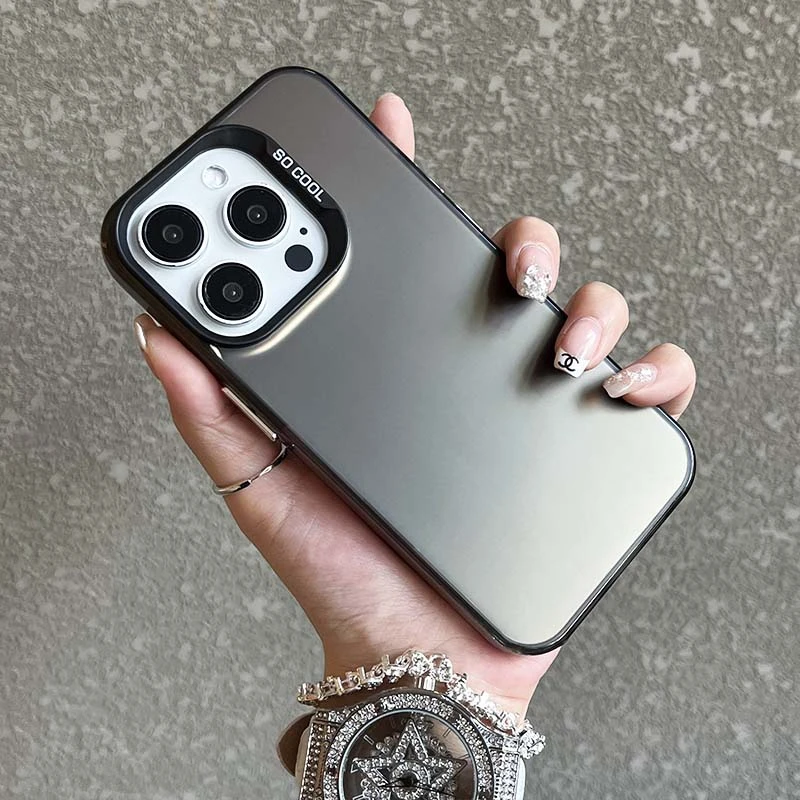 高级彩银磨砂壳适用苹果15promax简约iPhone14/13/12手机壳xr软套