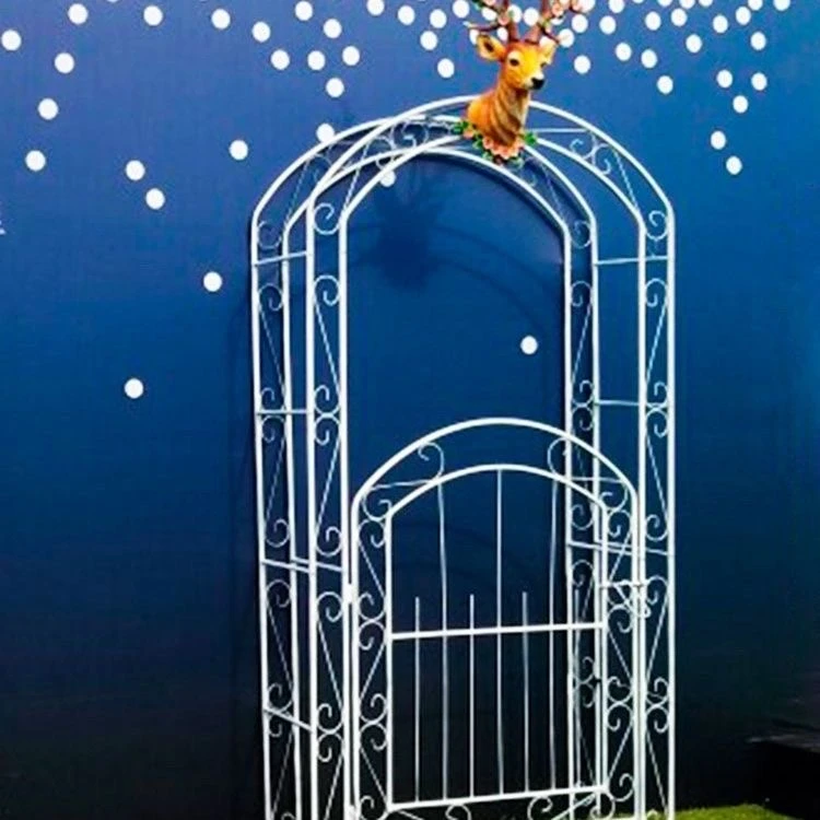 别墅铁艺拱门花架带门藤月月季户外爬藤架