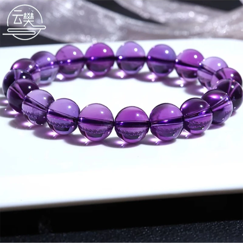 【智慧石】巴西紫水晶手串深紫几乎全净情侣款礼物气质