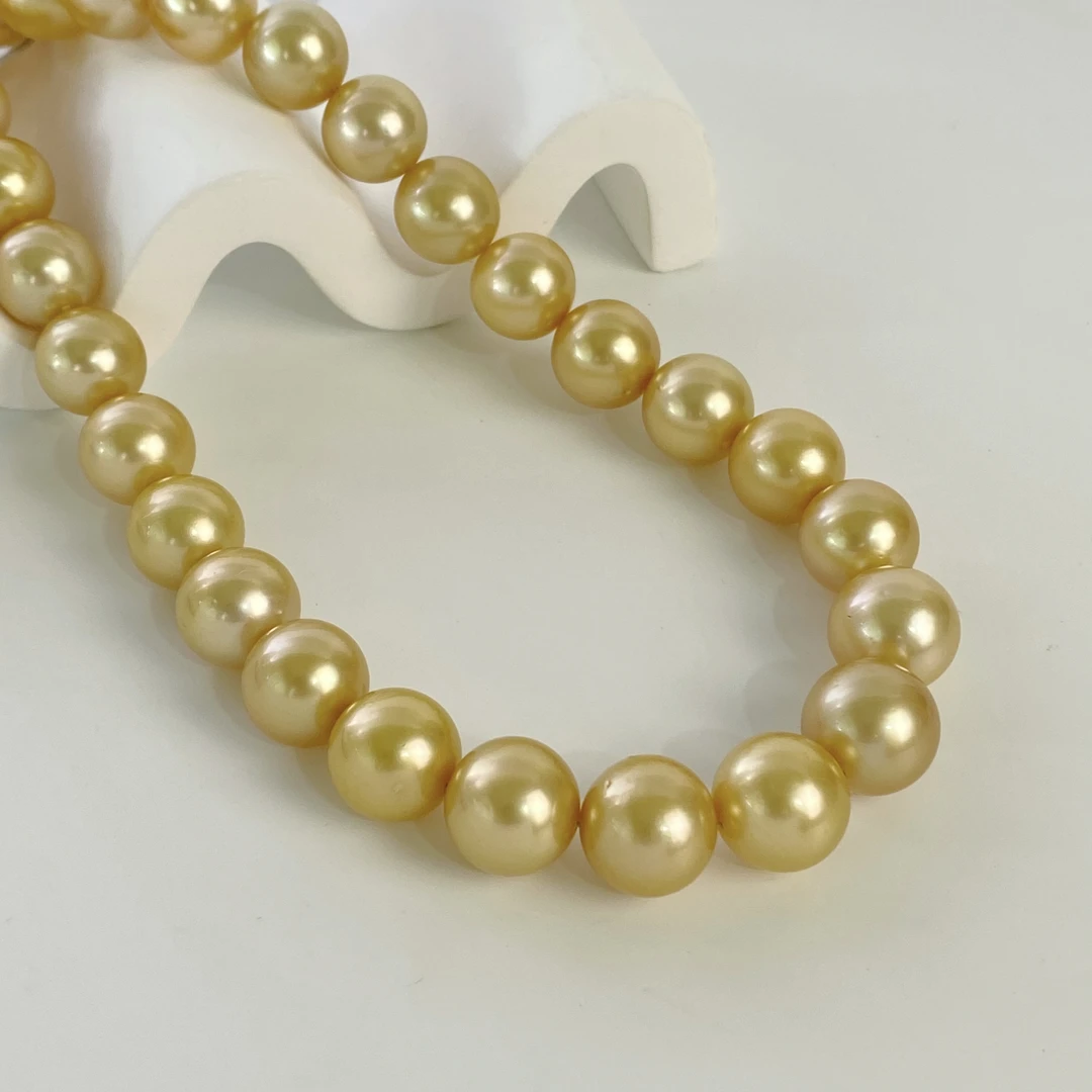 【绚金】三星南洋珍珠金珠项链大点位带吉尔德大证（多样性发一条）