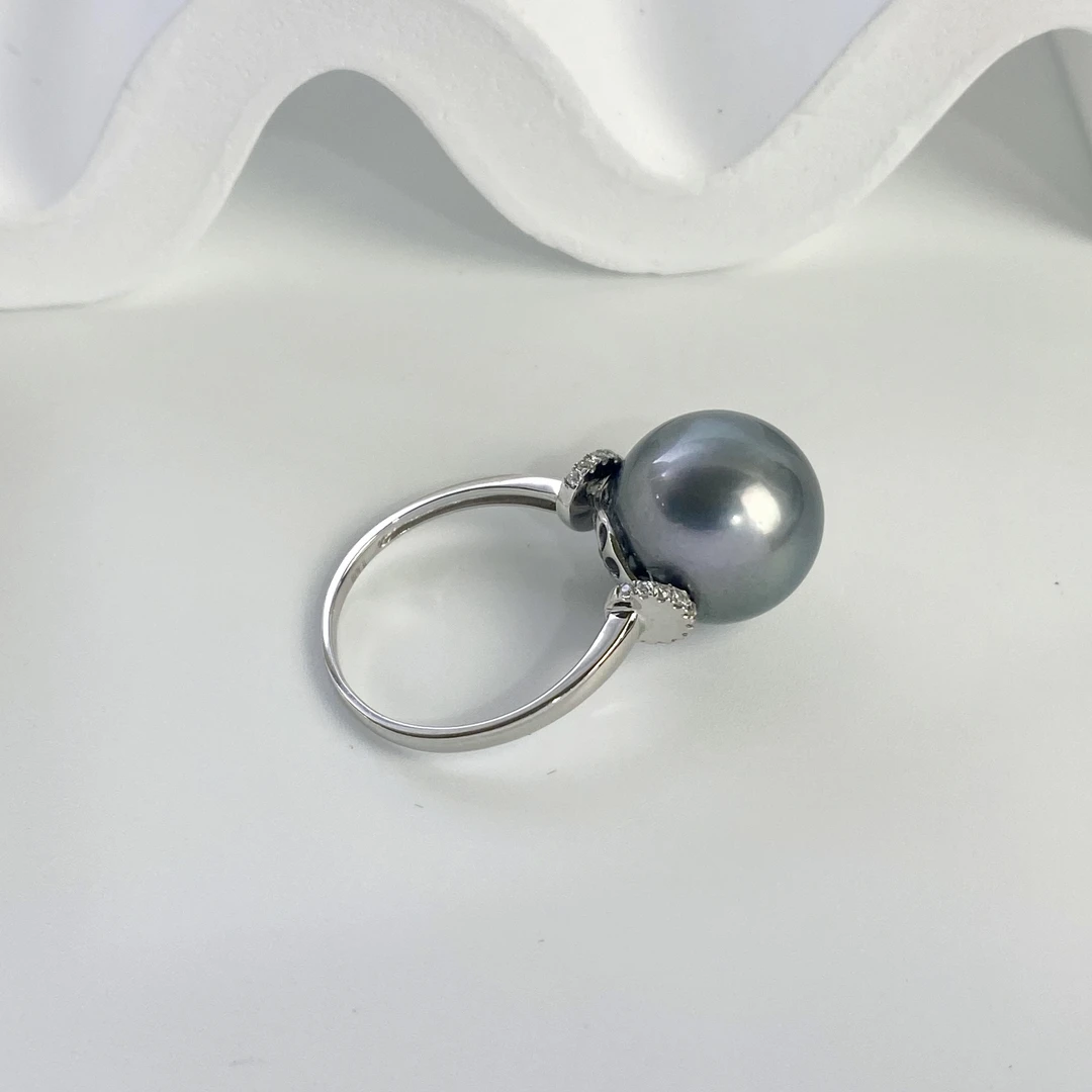 海水大溪地戒指铂金灰色系13-14mm