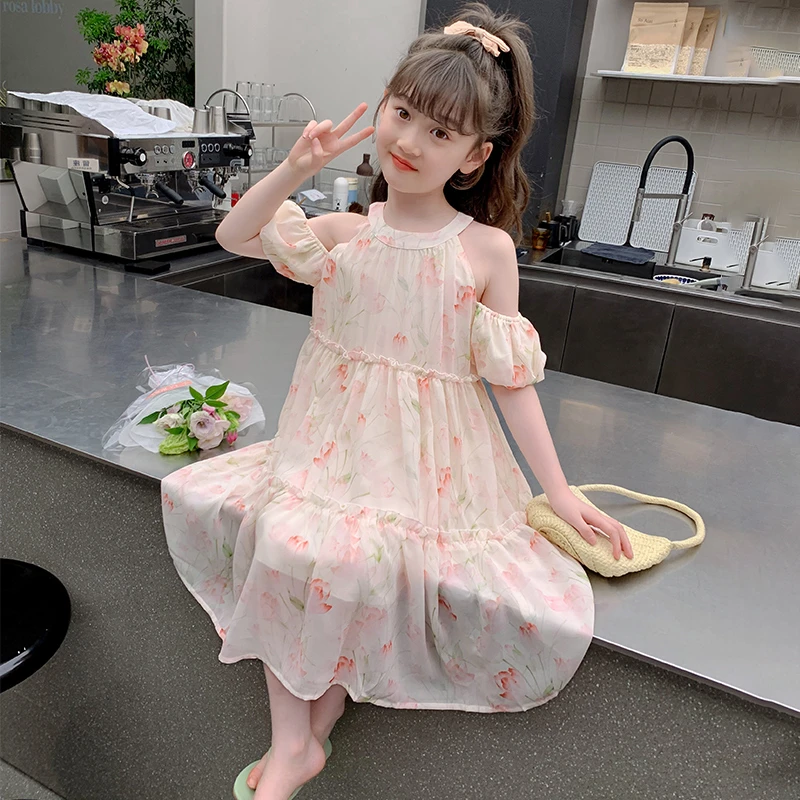 女童连衣裙2024新款夏季儿童吊带裙洋气时髦公主裙夏款小女孩裙子