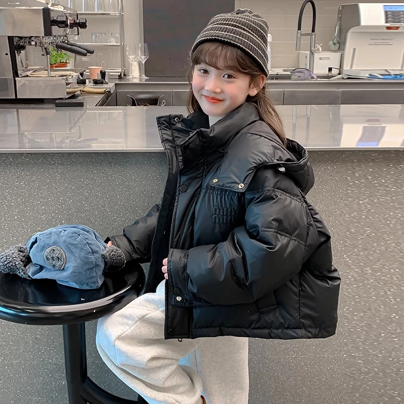 女童冬装棉服2024新款韩版洋气儿童装短款冬季加厚棉袄小女孩外套